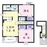 フルール 2LDKの間取り