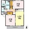 ネオクレストⅡ 2LDKの間取り