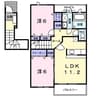 サンリット神川Ｂ 2LDKの間取り