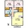 アルカディア永森 2LDKの間取り