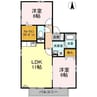 プレストンズ参番館 2LDKの間取り