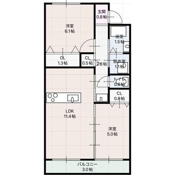 間取図 クイール四軒家