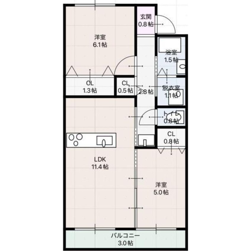 間取図 クイール四軒家
