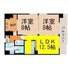 ゴールドハイツ渡辺 2LDKの間取り