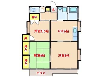 間取図 原田町貸家　Ｄ棟