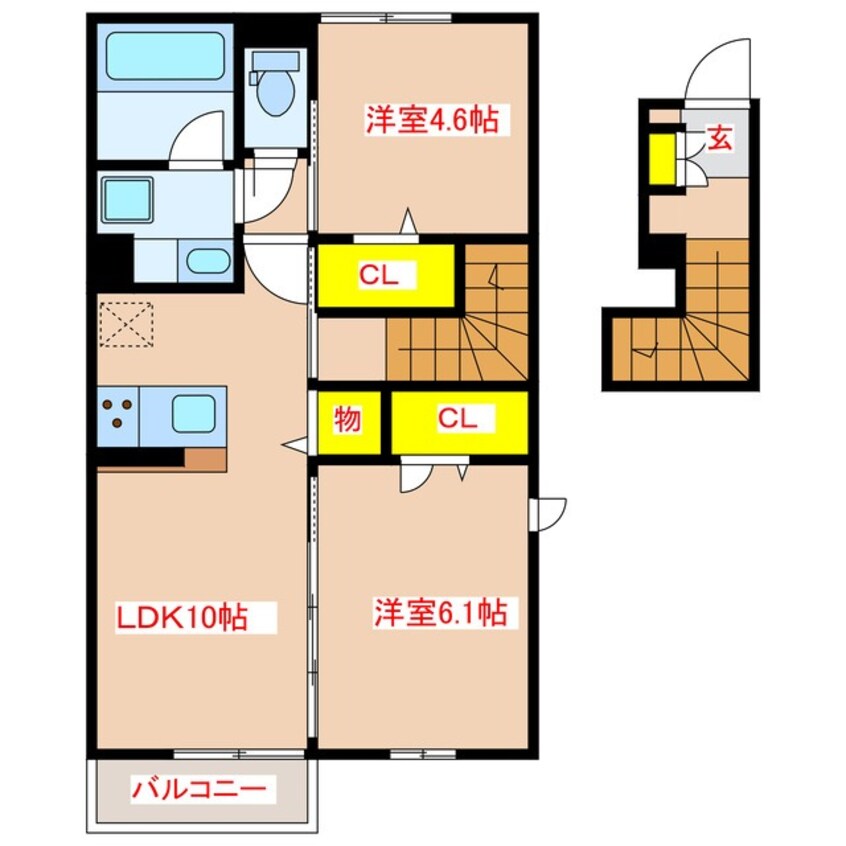 間取図 Ａｖｅｎｉｒ五代町　Ⅰ