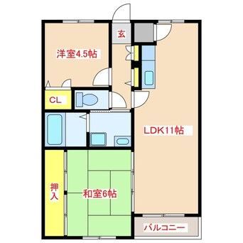 間取図 スプリングハイツ御陵下