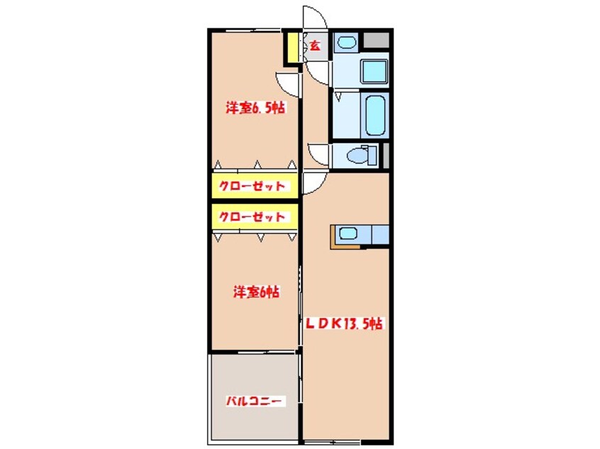 間取図 ＥＬＳＡ・ＬＡＣＳＩＮＡ平佐