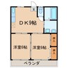 ティージュ　Ｂ棟 2DKの間取り