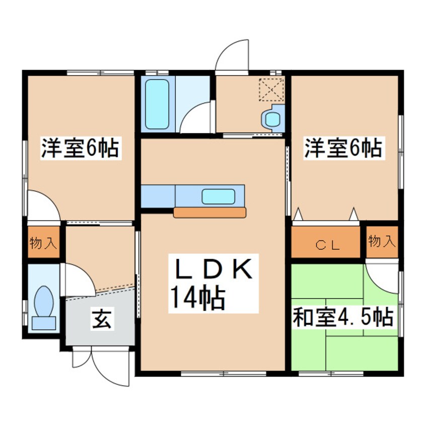 間取図 東門貸家（串良町）北棟