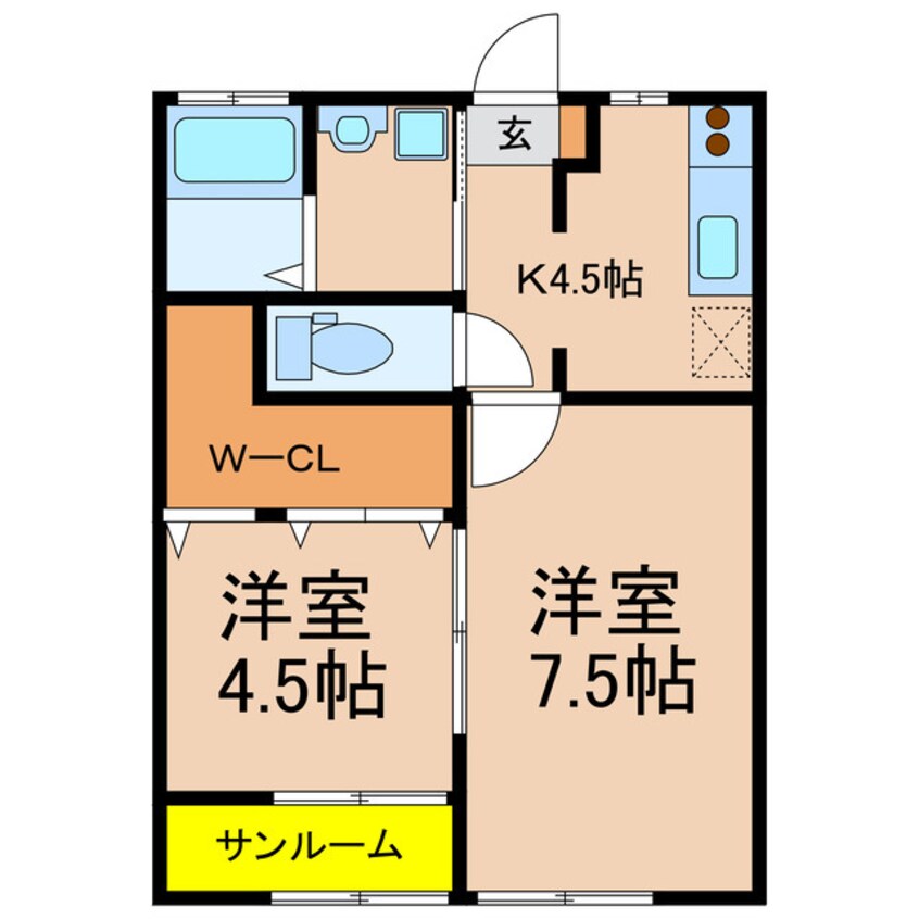 間取図 ユニヴェール　A棟