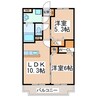 マンション皇海 2LDKの間取り