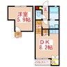 Ｓｅｒｅｏ姶良　Ｂ棟 1DKの間取り