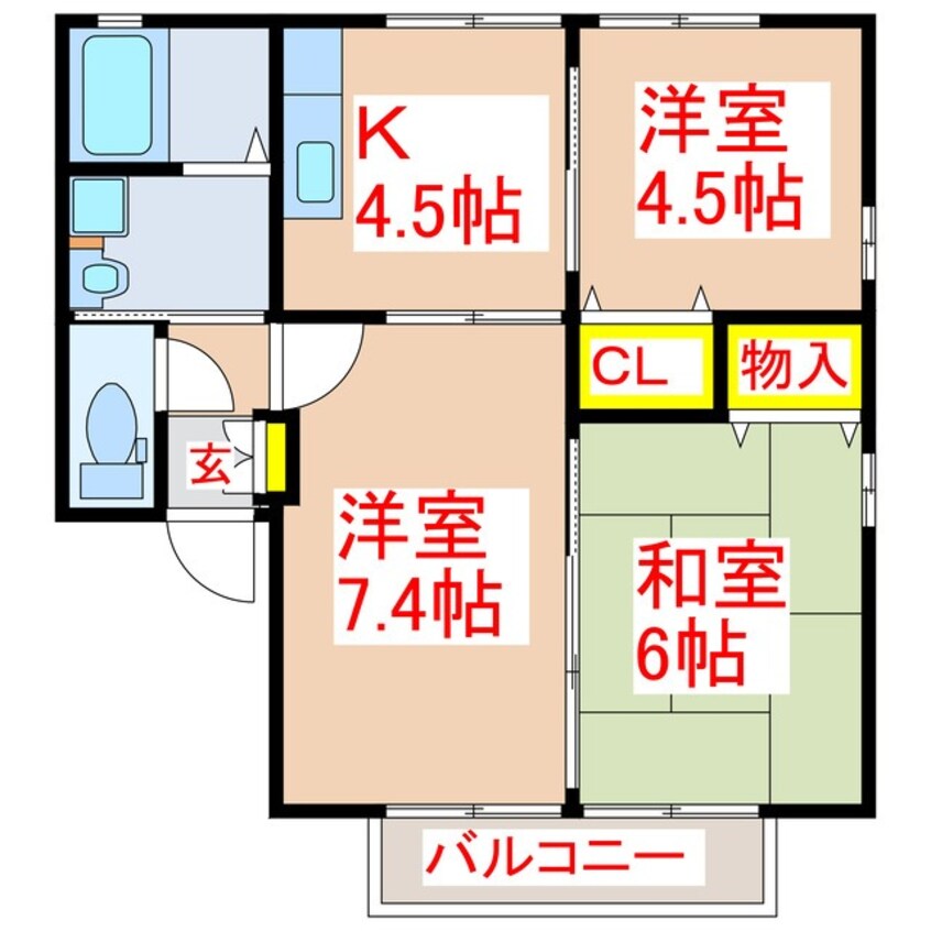 間取図 サンヒルズ姶良　Ｂ棟