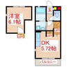 Ｓｅｒｅｏ姶良　Ａ棟 1DKの間取り