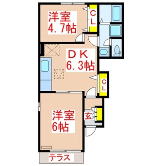 間取図 グリーンヒルズ姶良　Ａ