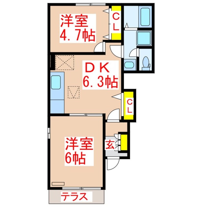 間取図 グリーンヒルズ姶良　Ａ