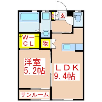 間取図 ＣＲＥＡ　ＳＴＹＬＥ　Ｂ棟