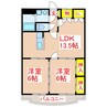 グリーンヒルズ緒方 2LDKの間取り