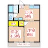 コーポ野間 2DKの間取り