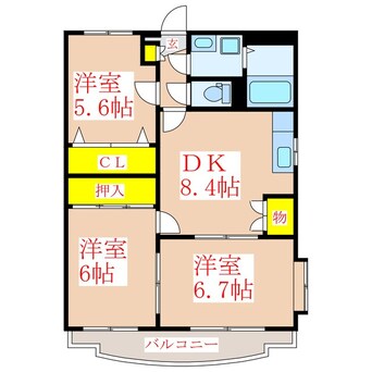 間取図 キャスリング岡元