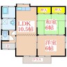 新屋住宅　１号棟 2LDKの間取り