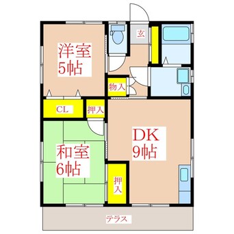 間取図 松木山田住宅　Ｄ棟