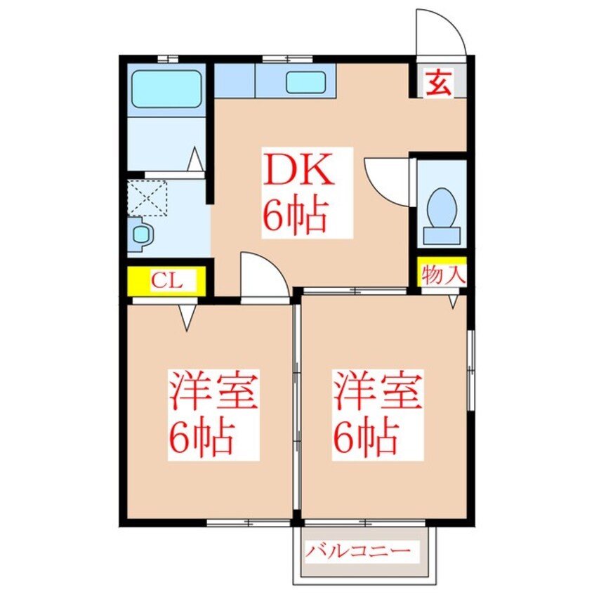 間取図 フレグランス広瀬　Ａ棟　Ⅱ