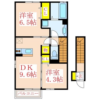 間取図 コゥジィーコート隼人