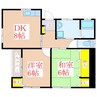 平尾様貸家C号棟 2DKの間取り