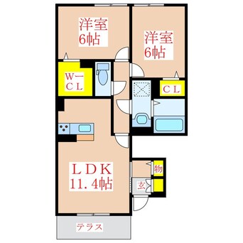 間取図 Ｏｌｉｖｅ・Ｋ