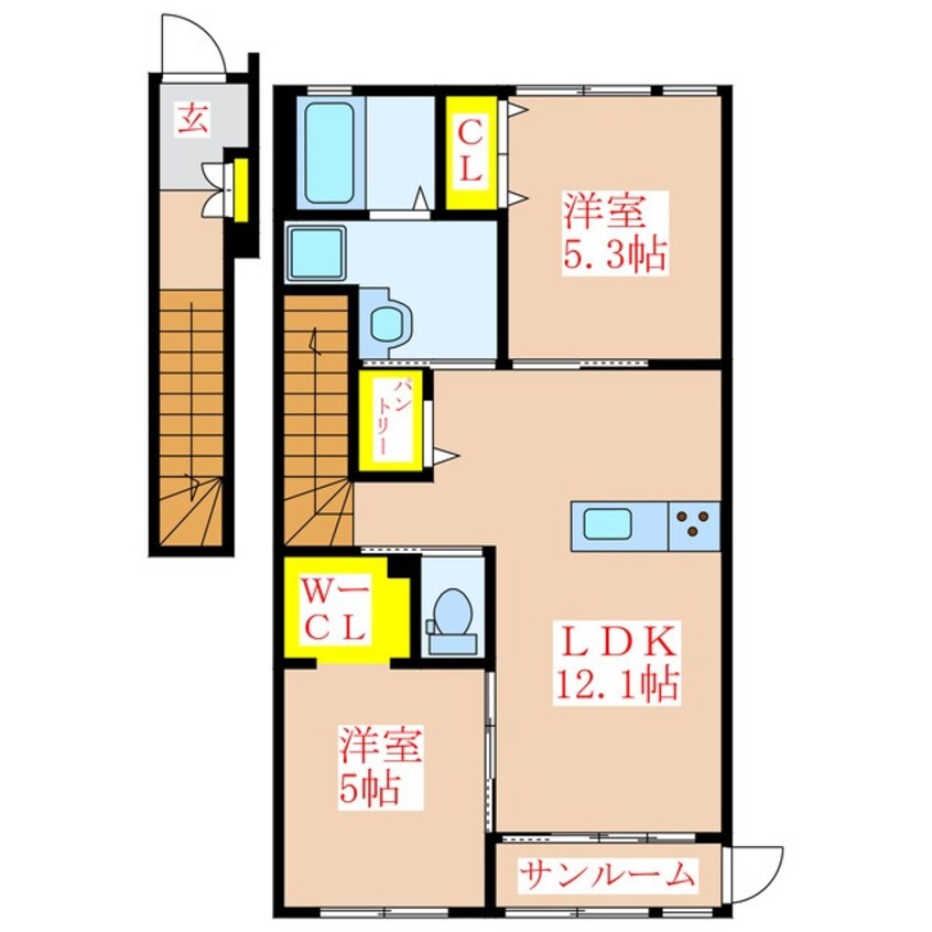 間取図 アンフルーヴ住吉　Ａ棟