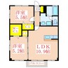 グランステージ住吉 2LDKの間取り