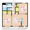 サザンムア中央 2LDKの間取り