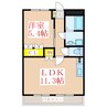 レイクレア　Ⅱ 1LDKの間取り