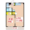 パープルハイツ 1LDKの間取り