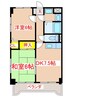 ふぁみぃゆ南 2DKの間取り