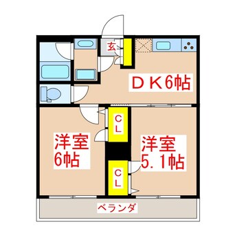 間取図 さくらヒルズ唐湊壱番館