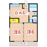 エルレープｆ 2DKの間取り