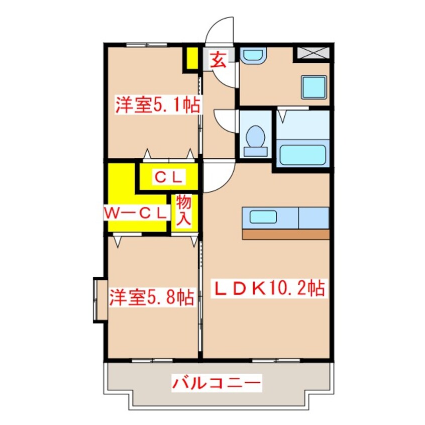 間取図 サニーコート風花