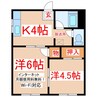 山城荘 2Kの間取り