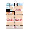 コーポ峰 2DKの間取り