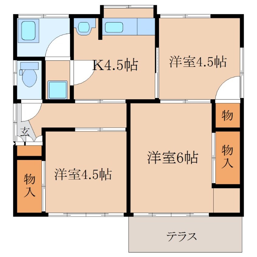 間取図 松窪様貸家　３号棟