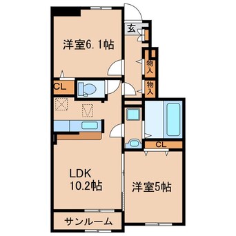 間取図 ガーデンハウス華なん　Ｂ