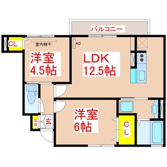 間取図 ルーチェ・アモン　Ｂ棟