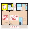 ソシアメゾン坂元 1LDKの間取り