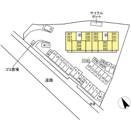 駐車場配置図 ソシアメゾン坂元