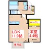 D-roomビューコート 1LDKの間取り