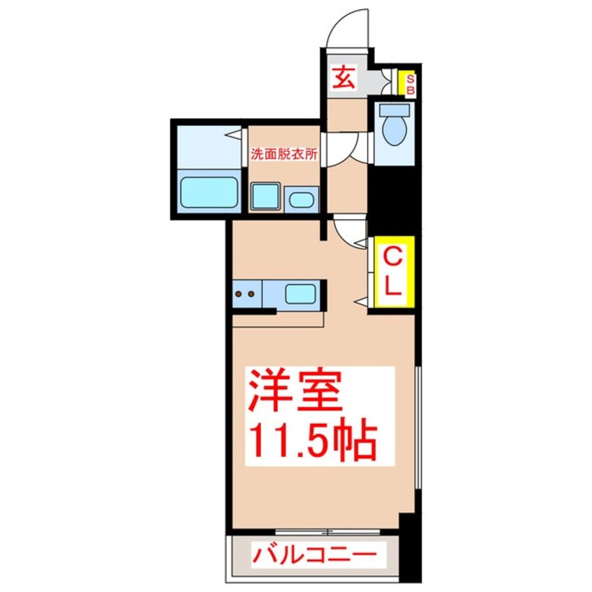 間取図 鹿児島市電１系統（バス）/いづろ通 徒歩6分 4階 築15年