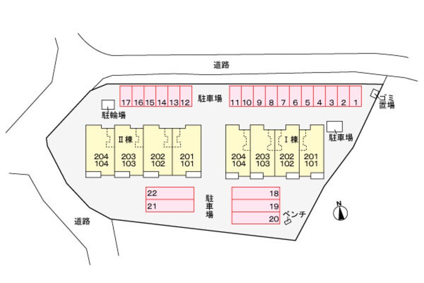 駐車場配置図 第７　レジデンス朝日　A